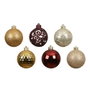 Decoris Bolas de decoración árbol navidad rojo y dorado ø6 cm, 37 uds
