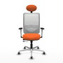 PIQUERAS Y CRESPO Silla de oficina Zulema Naranja y Blanco