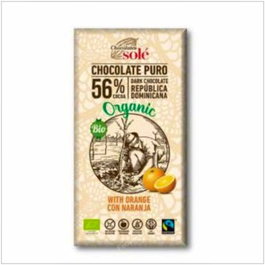 CHOCOLATES SOLE Chocolate Negro 56% Con Naranja 100Gr Eco