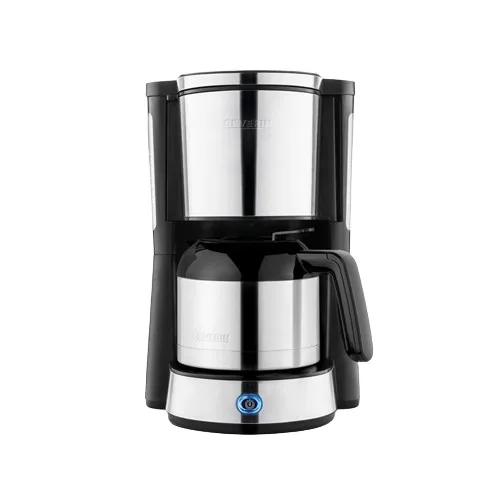 Severin KA 4847 Cafetera de filtro plateada, 1000W, 1.25L, para 8 tazas, jarra térmica