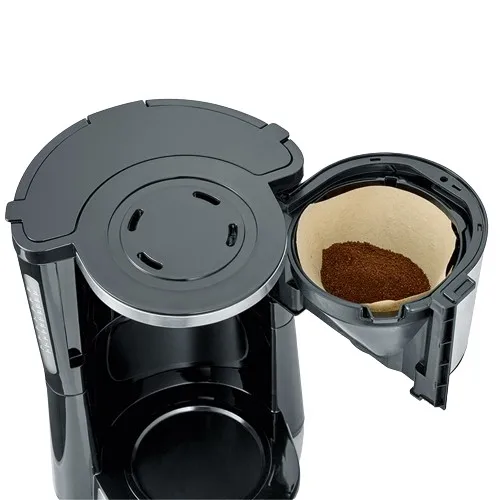 Severin KA 4847 Cafetera de filtro plateada, 1000W, 1.25L, para 8 tazas, jarra térmica