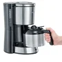 Severin KA 4847 Cafetera de filtro plateada, 1000W, 1.25L, para 8 tazas, jarra térmica