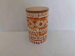 DKD Home Decor Bote Porcelana Bambú 9,8x9,8x15,5 2 Surt.