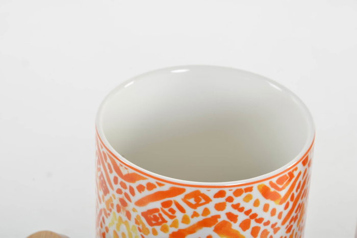 DKD Home Decor Bote Porcelana Bambú 9,8x9,8x15,5 2 Surt.