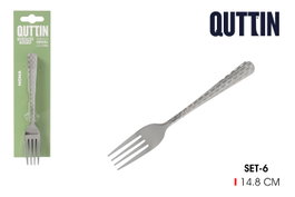 Quttin Set de 6 Tenedores de Postre MOMA 1.5mm Acero Inoxidable