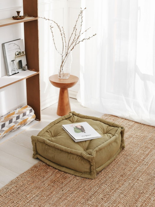 Atelier Del Sofa Cojín de Terciopelo Caqui 55x55x16 cm