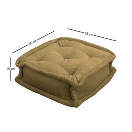 Atelier Del Sofa Cojín de Terciopelo Caqui 55x55x16 cm