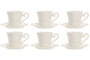 DKD Home Decor Pengjia flower 2025 Set de 6 Tazas de Café Porcelana y Bambú Blanco Natural 20 x 25 x 22 cm 90ml Apto microondas y lavavajillas
