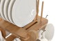 DKD Home Decor Pengjia flower 2025 Set de 6 Tazas de Café Porcelana y Bambú Blanco Natural 20 x 25 x 22 cm 90ml Apto microondas y lavavajillas