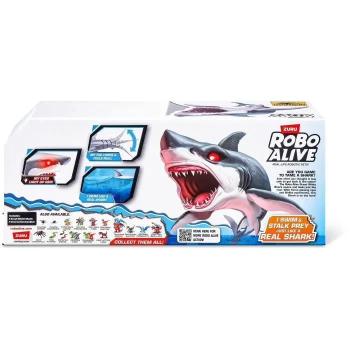 Zuru Robo Alive Shark Attack Tiburón Blanco Juguete Interactivo con Movimientos Realistas y Ojos Brillantes 1721839408360