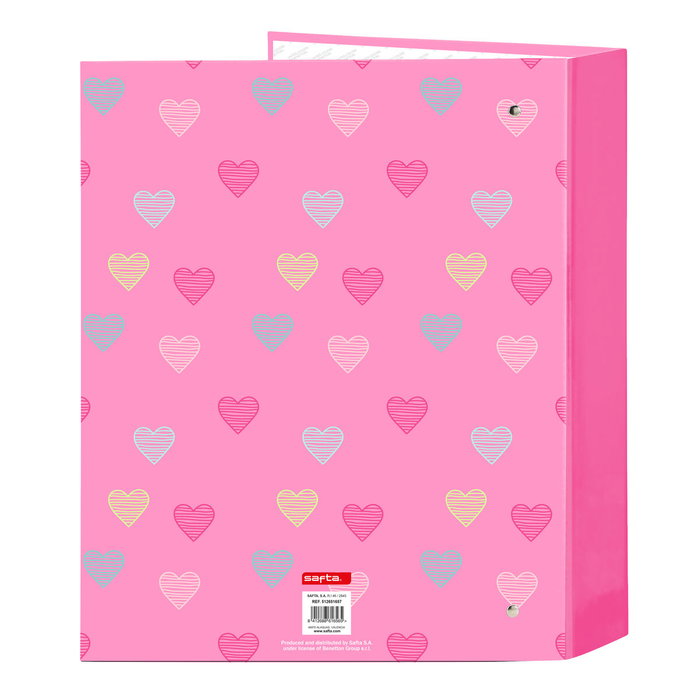 Safta Carpeta de cartón Benetton Heart con 4 anillas Safta Carpeta de cartón Benetton Heart con 4 anillas