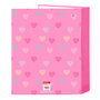Safta Carpeta de cartón Benetton Heart con 4 anillas