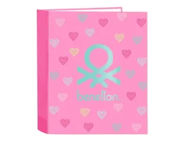 Safta Carpeta de cartón Benetton Heart con 4 anillas