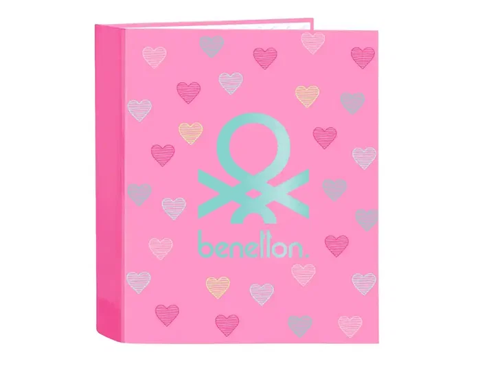 Safta Carpeta de cartón Benetton Heart con 4 anillas Safta Carpeta de cartón Benetton Heart con 4 anillas