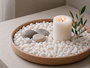 Giftdecor Bote con Piedras Blancas Decorativas 700g, Piedras de 8-15 mm, Jarrón de Piedra Blanco 15.8 cm de Alto (Set de 12)