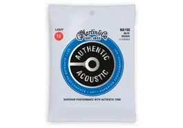 MARTIN Juego Acústica Authentic SP 12St Bronze 80/20 Light 12-54 Cuerdas para Guitarra