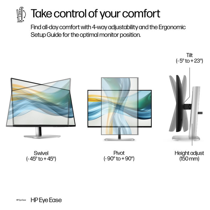 HP 524pu 23,8" FHD 1920x1080 IPS 100Hz 5ms USB-C HDMI DisplayPort VESA Monitor Negro/Plata