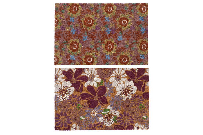 DKD Home Decor Felpudo Basics Fibra de Coco y Goma Multicolor Flores 40 x 60 cm (2 Unidades) DKD Home Decor Felpudo Basics Fibra de Coco y Goma Multicolor Flores 40 x 60 cm (2 Unidades)