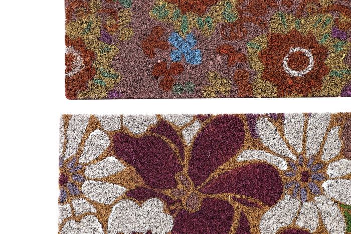 DKD Home Decor Felpudo Basics Fibra de Coco y Goma Multicolor Flores 40 x 60 cm (2 Unidades) DKD Home Decor Felpudo Basics Fibra de Coco y Goma Multicolor Flores 40 x 60 cm (2 Unidades)