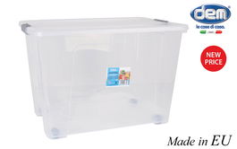Dem Caja de Almacenaje con Tapa "Kira", 62 Litros, con Ruedas, Dimensiones 58 x 41 x 39 cm (2 Unidades)