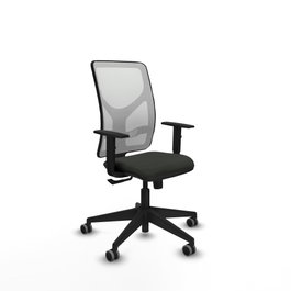 PIQUERAS Y CRESPO Silla de oficina Motilla con mecanismo Sincro, Negro y Blanco