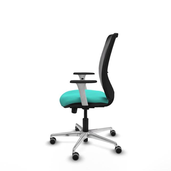 PIQUERAS Y CRESPO Silla de oficina Zulema con mecanismo Sincro/Traslack, Turquesa y Negro