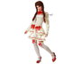 Porcelana Disfraz de Muñeca para Mujer Adulta Halloween, Vestido Beige con Lazos Rojos, Tallas XS-S