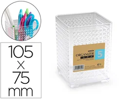 Plasticforte Cubilete organizador cuadrado transparente nº5 75x75x105 mm