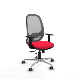 PIQUERAS Y CRESPO Silla de oficina Cilanco con mecanismo Sincro/Traslack, Rojo y Gris