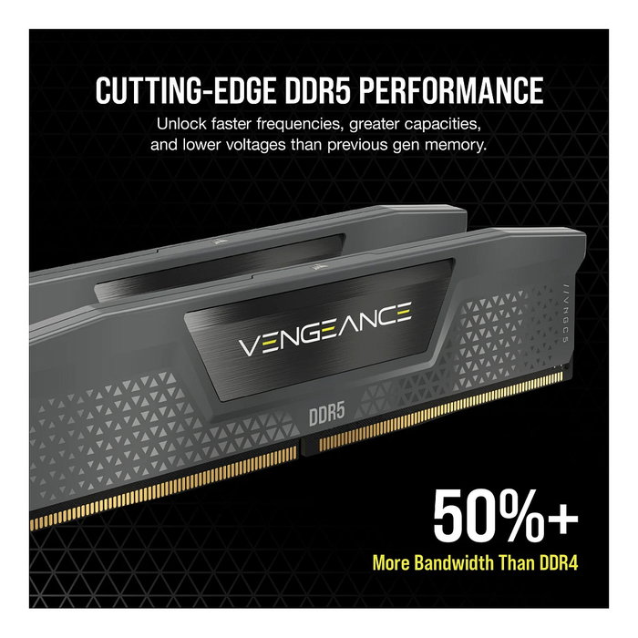 Corsair Vengeance CMK32GX5M2B6000Z38 32 GB (2x16GB) DDR5 6000 MT/s Gris Corsair Vengeance CMK32GX5M2B6000Z38 32 GB (2x16GB) DDR5 6000 MT/s Gris