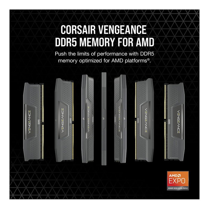 Corsair Vengeance CMK32GX5M2B6000Z38 32 GB (2x16GB) DDR5 6000 MT/s Gris Corsair Vengeance CMK32GX5M2B6000Z38 32 GB (2x16GB) DDR5 6000 MT/s Gris