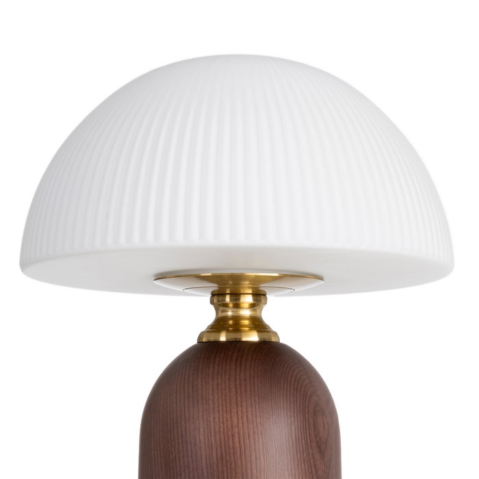 Lámpara Mesa Marrón Cristal-Madera 25 X 25 X 38 cm