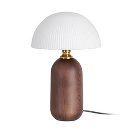Lámpara Mesa Marrón Cristal-Madera 25 X 25 X 38 cm