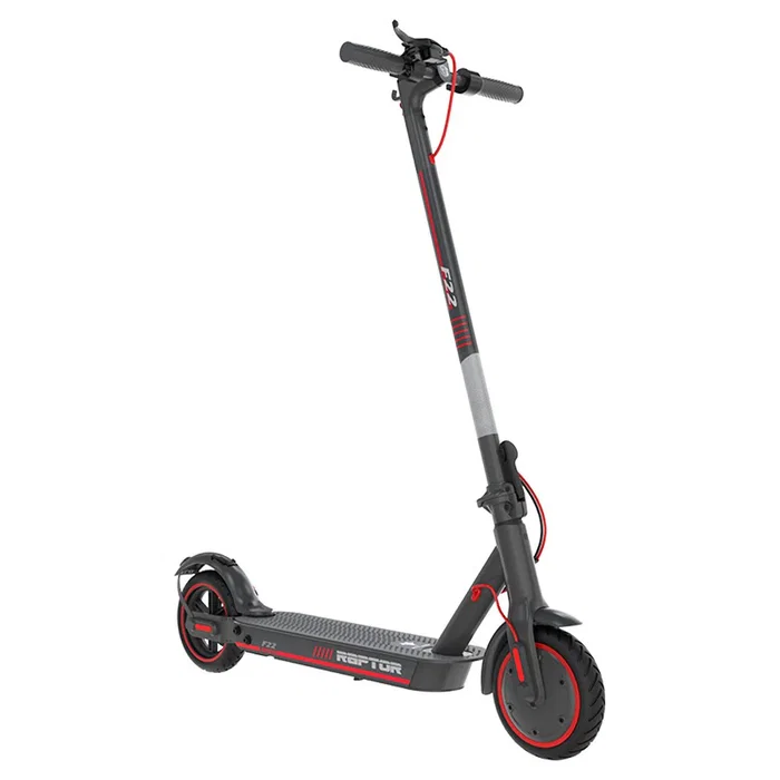 Aiwa Patinete Eléctrico F22 Raptor, Motor 350W Máx. 700W, Batería Litio 10Ah, Autonomía 30km, Velocidad 25 km/h, Plegable, Ruedas 8.5", Doble Freno Eléctrico y Disco, Gris