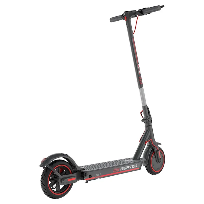 Aiwa Patinete Eléctrico F22 Raptor, Motor 350W Máx. 700W, Batería Litio 10Ah, Autonomía 30km, Velocidad 25 km/h, Plegable, Ruedas 8.5", Doble Freno Eléctrico y Disco, Gris
