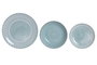 DKD Home Decor Set de Vajilla de Porcelana de 18 Piezas Turquesa