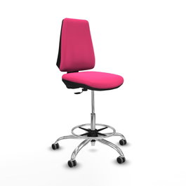 PIQUERAS Y CRESPO Taburete Elche CP Rosa con Base Cromada