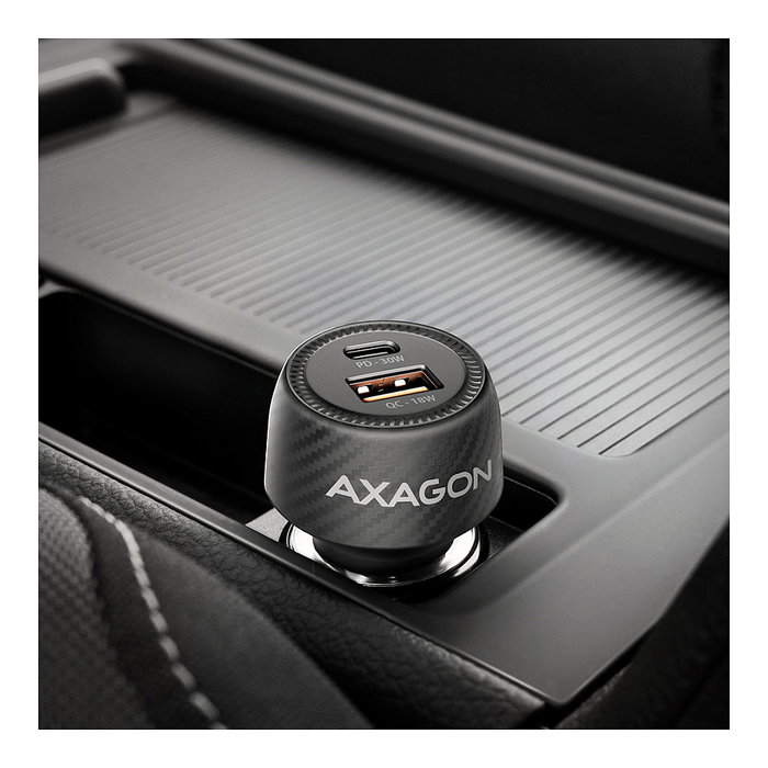 Axagon PWC-PQ48 Cargador de coche con USB-C Power Delivery 3 y USB-A Quick Charge 4+, negro Axagon PWC-PQ48 Cargador de coche con USB-C Power Delivery 3 y USB-A Quick Charge 4+, negro