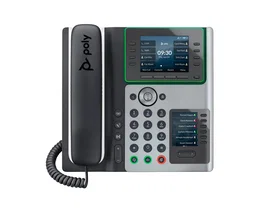 HP Poly Teléfono IP Edge E450, 8 Líneas, Pantalla IPS 3.5”, PoE, Negro, Cableado