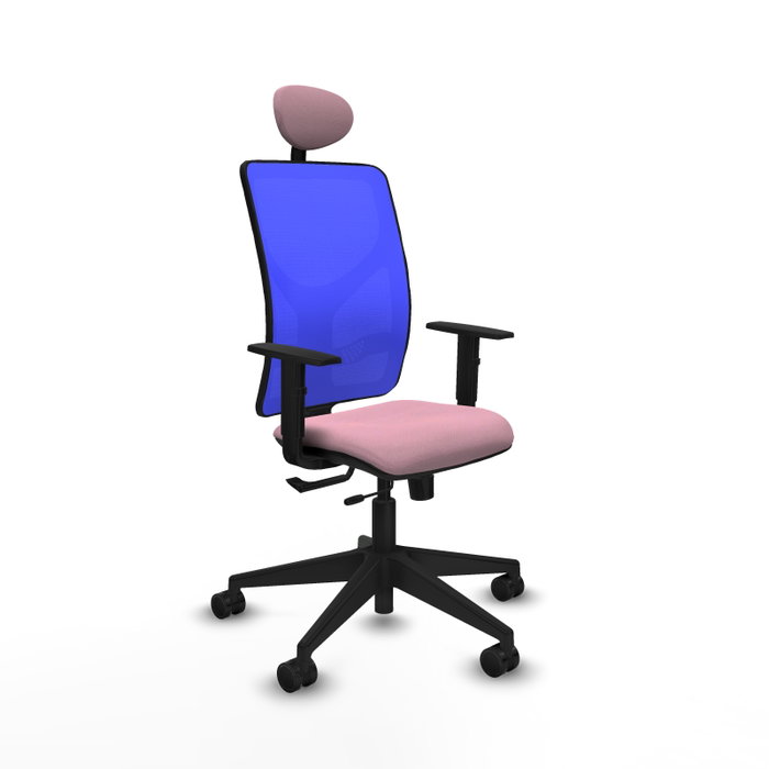 PIQUERAS Y CRESPO Silla de oficina Motilla con mecanismo Sincro/Traslack, asiento Rosa y malla Azul PIQUERAS Y CRESPO Silla de oficina Motilla con mecanismo Sincro/Traslack, asiento Rosa y malla Azul