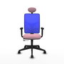 PIQUERAS Y CRESPO Silla de oficina Motilla con mecanismo Sincro/Traslack, asiento Rosa y malla Azul