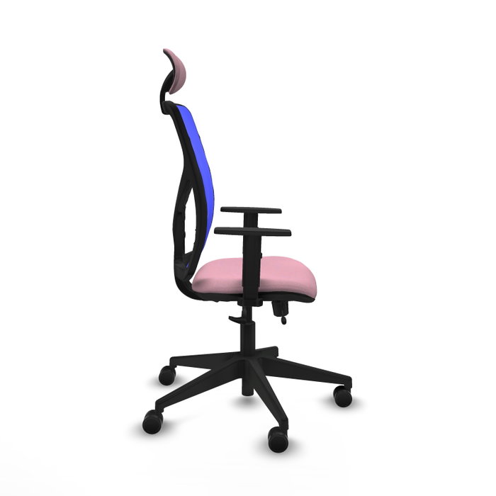 PIQUERAS Y CRESPO Silla de oficina Motilla con mecanismo Sincro/Traslack Rosa y Azul