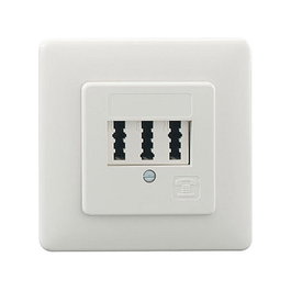 Rutenbeck Toma de red TAE 3 x 6 NFN UP, blanco