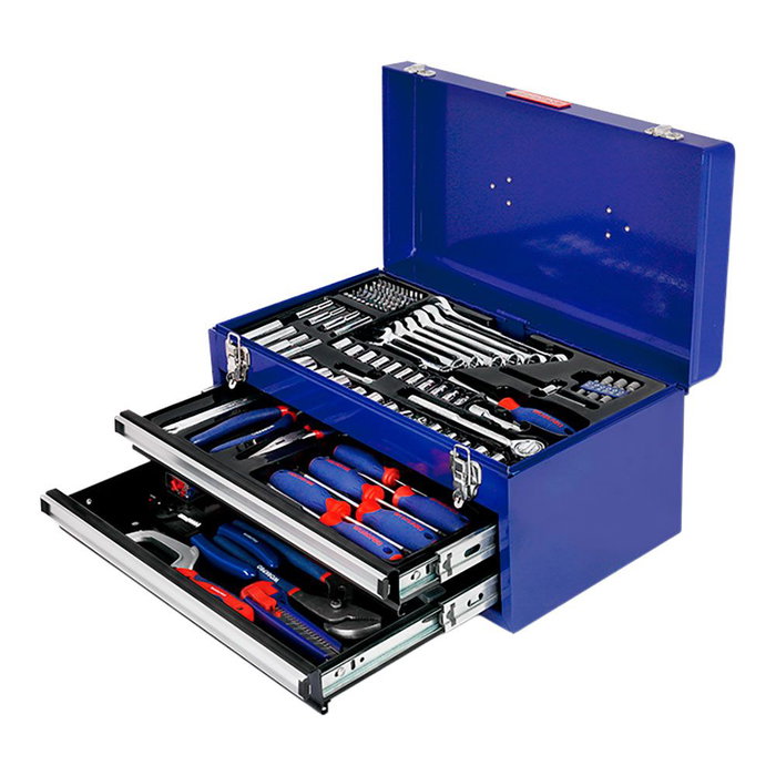 Workpro Maleta de Herramientas Mecánicas Profesional 239 Piezas Juego Métrico con Llave de Carraca, Vasos, Llaves Allen, Alicates y Destornilladores