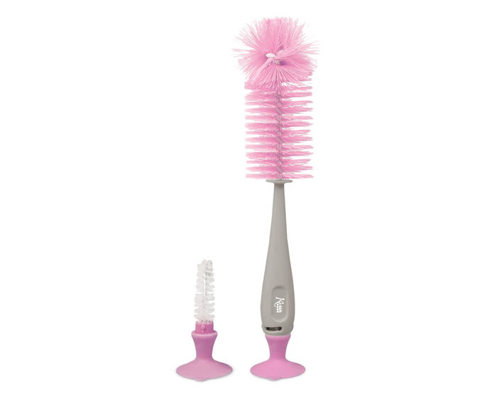 KioKids Limpiabiberones Rosa y Gris Soft Nordic para Bebés +0 Meses