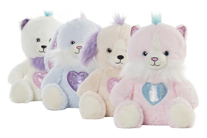 DKD Home Decor Peluche de Animales Surtido de 4 Unidades en Poliéster