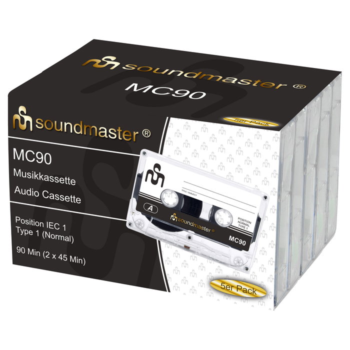 Soundmaster Sound MC905P grau Eisen Audiokassette Pack de 5