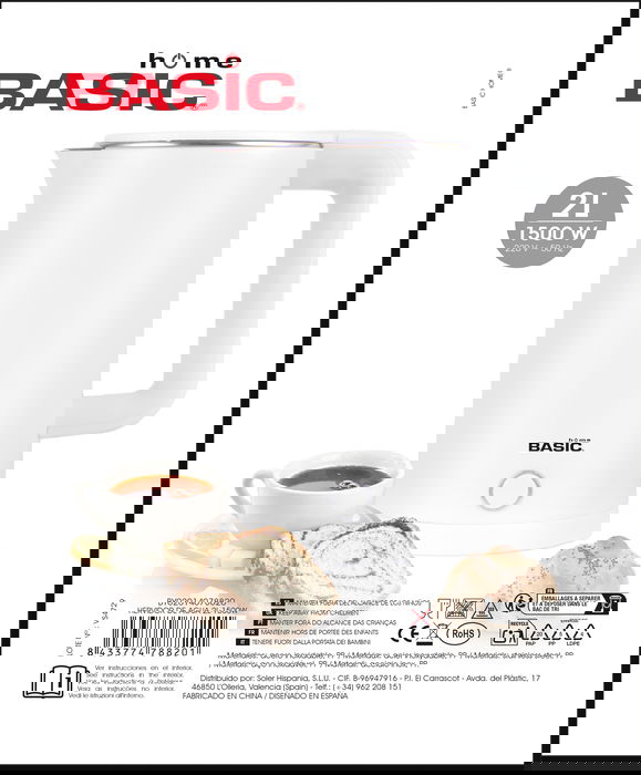 Inde Hervidor de Agua 2L - 1500W Basic Home (6 Unidades)