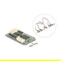 DeLOCK 95278 - Tarjeta PCI Express Mini Interna con 4 Puertos Serie RS-232, Conector Macho Derecho, Compatible con Windows 10/11 y Server 2022
