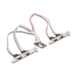 DeLOCK 95278 - Tarjeta PCI Express Mini Interna con 4 Puertos Serie RS-232, Conector Macho Derecho, Compatible con Windows 10/11 y Server 2022